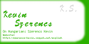 kevin szerencs business card